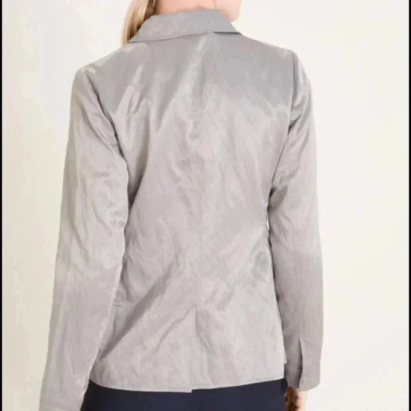 Chico's Textured Metallic Gray Jacket Size 1 NWT - Picture 2 of 6